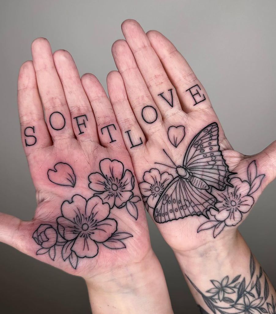 Tazimi Realistic Semi Permanent Temporary Tattoos for Women Girls Black  Icon Butterfly English Tattoos Finger Tattoo